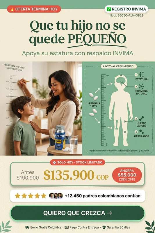 Krec'UP® - Apoyo Natural al Crecimiento | L-Arginina + Zinc