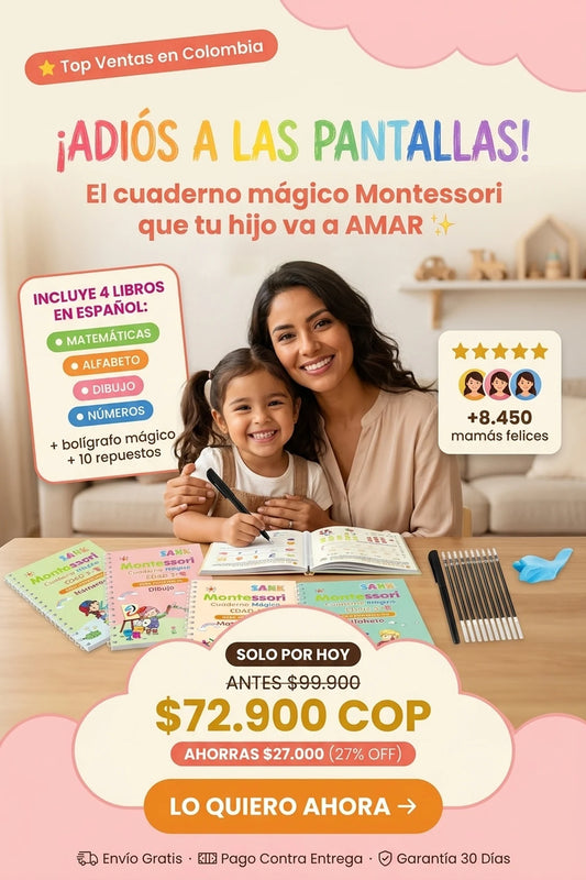 Cuaderno Mágico Montessori 4 en 1 + Bolígrafo Mágico 🪄